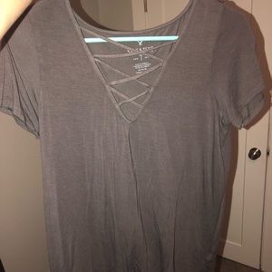 American eagle Grey cross neck t shirt